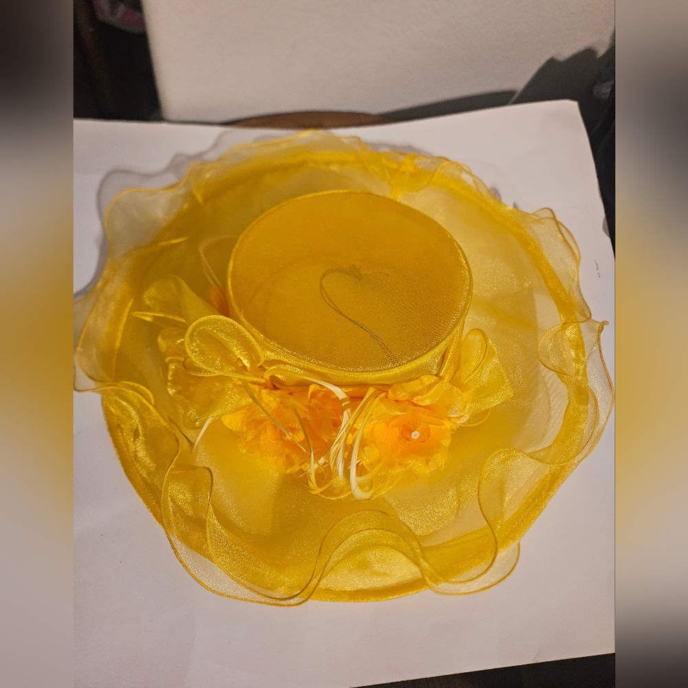 Ashro Vibrant Yellow Floral HatSRH 22.5 Sizes